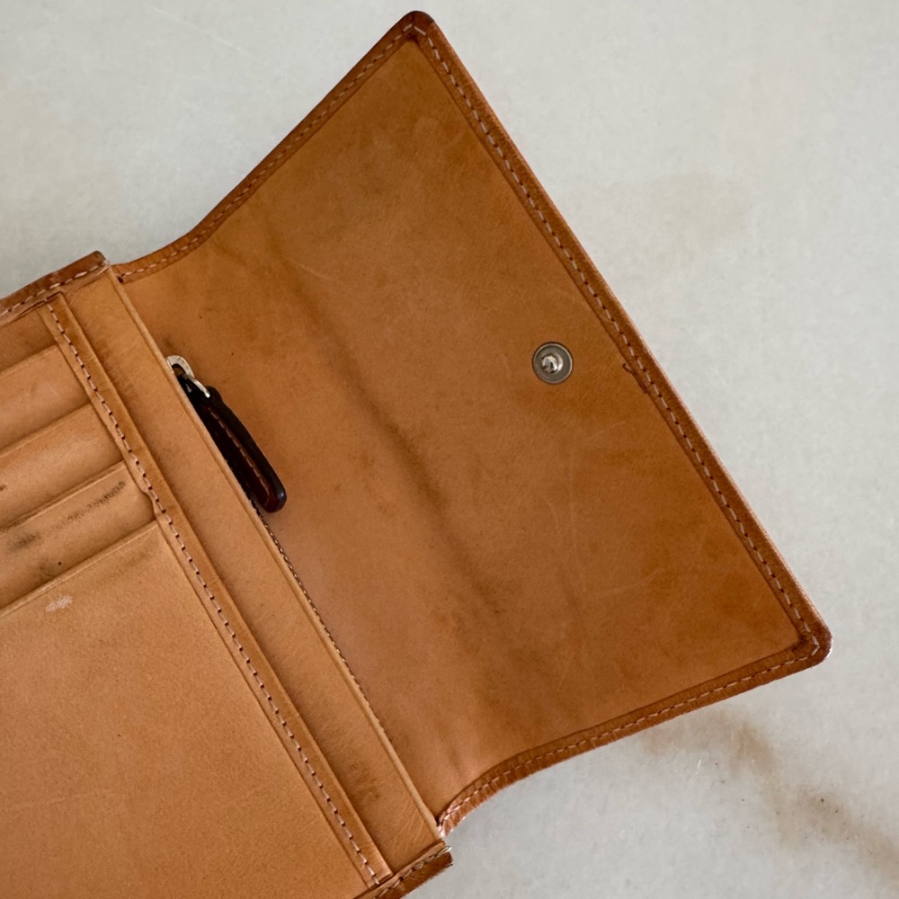 Vintage Coach Signature Brown and Tan Trifold Wallet - Picture 7 of 10